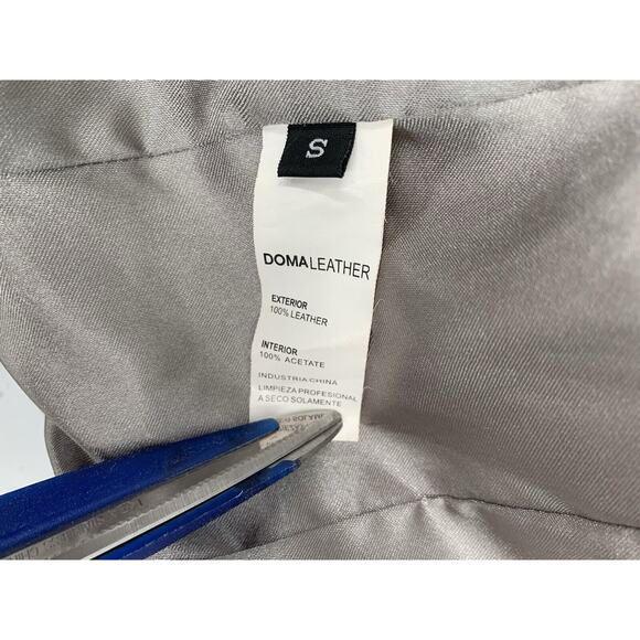 Doma Leather Motorcycle Jacket Cognac Soft Kid Size Small Full Zip Lined - Picture 13 of 13